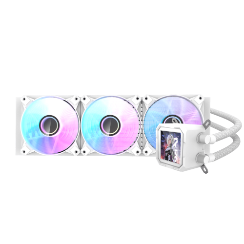 DarkFlash DV360S 360mm ARGB Liquid Cooler with IPS Display – White