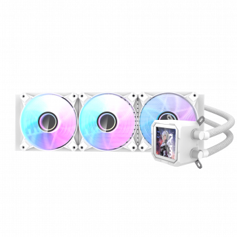 DarkFlash DV360S 360mm ARGB Liquid Cooler with IPS Display – White