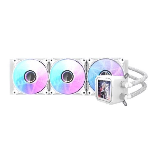 DarkFlash DV360S 360mm ARGB Liquid Cooler with IPS Display – White
