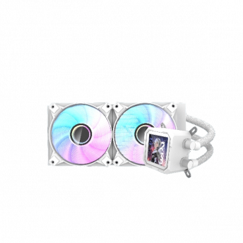  DarkFlash DV240S – 240mm ARGB Liquid CPU Cooler with Hydraulic Fans – White