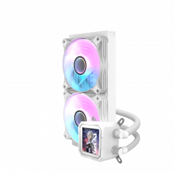  DarkFlash DV240S – 240mm ARGB Liquid CPU Cooler with Hydraulic Fans – White