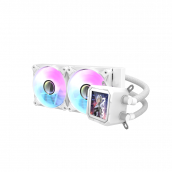  DarkFlash DV240S – 240mm ARGB Liquid CPU Cooler with Hydraulic Fans – White