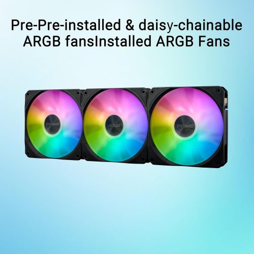 ASUS Prime LC 360 ARGB LCD AIO Liquid Cooler – LCD Display, Asetek Pump, ARGB Fans