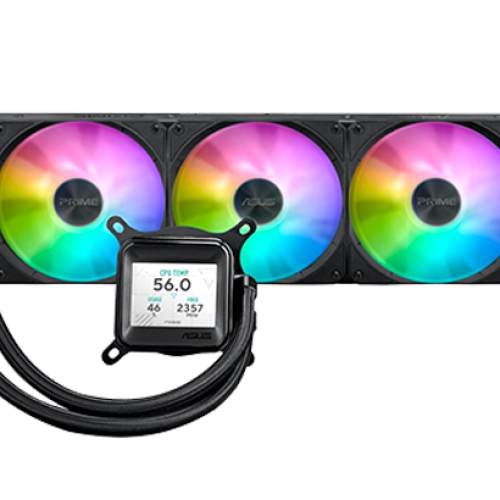 ASUS Prime LC 360 ARGB LCD AIO Liquid Cooler – LCD Display, Asetek Pump, ARGB Fans
