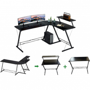 GAMEON 3 IN 1 L-SHAPED SLAYER II XL SERIES GAMING DESK
