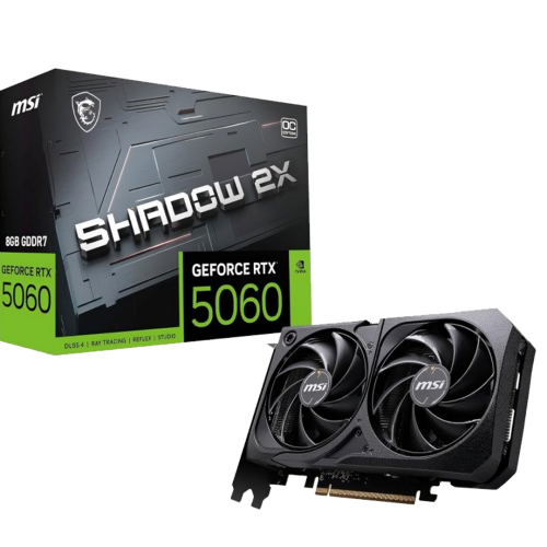 MSI GeForce RTX 5060 SHADOW 2X OC – 8GB GDDR7 | DLSS 4 | Ray Tracing | Dual Fan Cooling