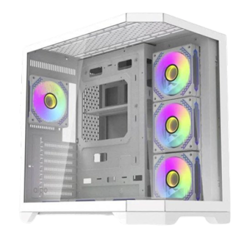 Aigo FT418 PRO ATX Mid-Tower Gaming Case with 7 ARGB Fans and Tempered Glass – White Aigo FT418 PRO ATX Mid-Tower Gaming Case with 7 ARGB Fans and Tempered Glass – White