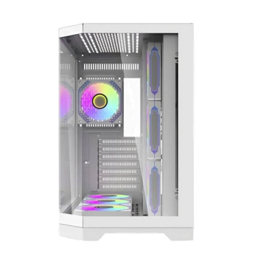 Aigo FT418 PRO ATX Mid-Tower Gaming Case with 7 ARGB Fans and Tempered Glass – White Aigo FT418 PRO ATX Mid-Tower Gaming Case with 7 ARGB Fans and Tempered Glass – White