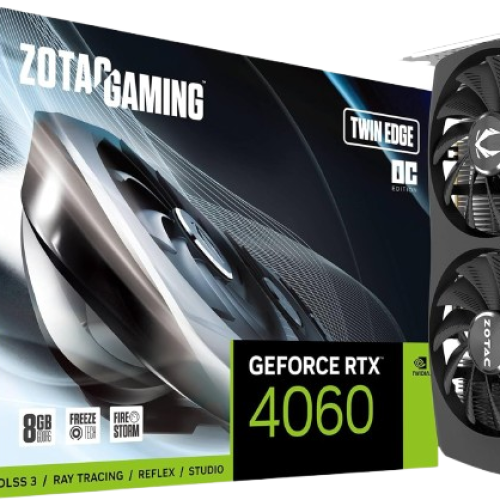 كرت شاشة زوتاك ار تي اكس 4060 Zotac GAMING GeForce RTX 4060 Twin Edge ｜ذاكرة 8GB | طراز Zotac GAMING GeForce RTX 4060 Twin Edge NVIDIA 8 GB GDDR6