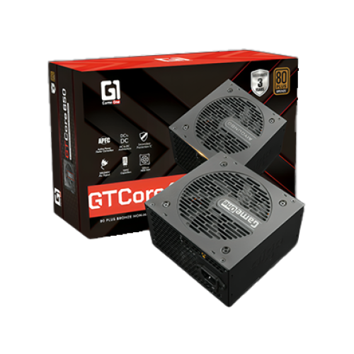 GAMEONE GTCore 650W PSU – 80+ Bronze, Flat Cables, Silent Fan GAMEONE GTCore 650W PSU – 80+ Bronze, Flat Cables, Silent Fan