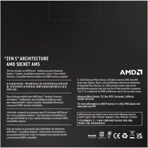 AMD Ryzen 7 9700X 3.8 GHz 8-Core AM5 Processor AMD Ryzen 7 9700X 3.8 GHz 8-Core AM5 Processor