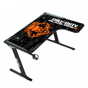 GameOn Call of Duty BLACK OPS 6-R Raptor RGB Gaming Table – Full Surface Mouse Pad, Wireless Charger, USB Hub, Headphone & Cup Holder