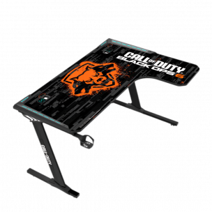 GameOn Call of Duty BLACK OPS 6-R Raptor RGB Gaming Table – Full Surface Mouse Pad, Wireless Charger, USB Hub, Headphone & Cup Holder