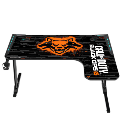 GameOn Call of Duty BLACK OPS 6-R Raptor RGB Gaming Table – Full Surface Mouse Pad, Wireless Charger, USB Hub, Headphone & Cup Holder GameOn Call of Duty BLACK OPS 6-R Raptor RGB Gaming Table – Full Surface Mouse Pad, Wireless Charger, USB Hub, Headphone & Cup Holder