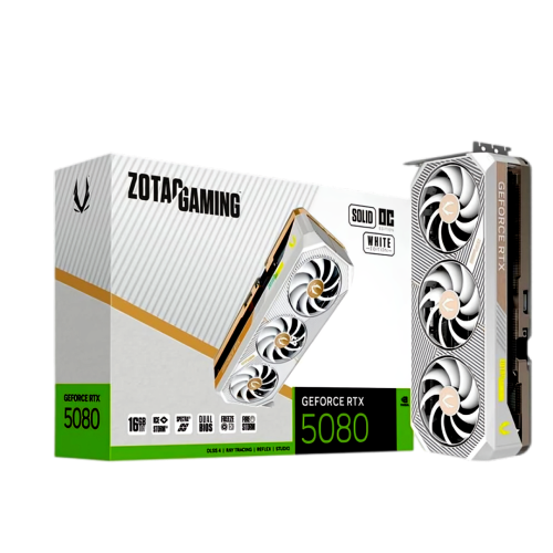 Zotac GeForce RTX 5080 Solid OC White 16GB GDDR7 PCI-Express Graphics Card Zotac GeForce RTX 5080 Solid OC White 16GB GDDR7 PCI-Express Graphics Card