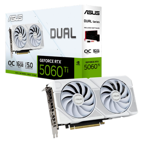 ASUS Dual GeForce RTX 5060 Ti 16GB GDDR7 White OC Edition ASUS Dual GeForce RTX 5060 Ti 16GB GDDR7 White OC Edition