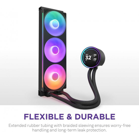 NZXT Kraken Elite 360 RGB 360mm Liquid CPU Cooler with LCD Display Black NZXT Kraken Elite 360 RGB 360mm Liquid CPU Cooler with LCD Display Black