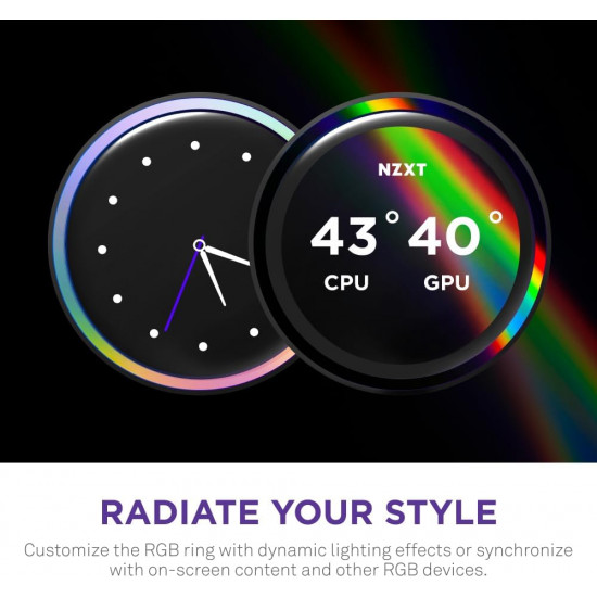 NZXT Kraken Elite 360 RGB 360mm Liquid CPU Cooler with LCD Display Black NZXT Kraken Elite 360 RGB 360mm Liquid CPU Cooler with LCD Display Black