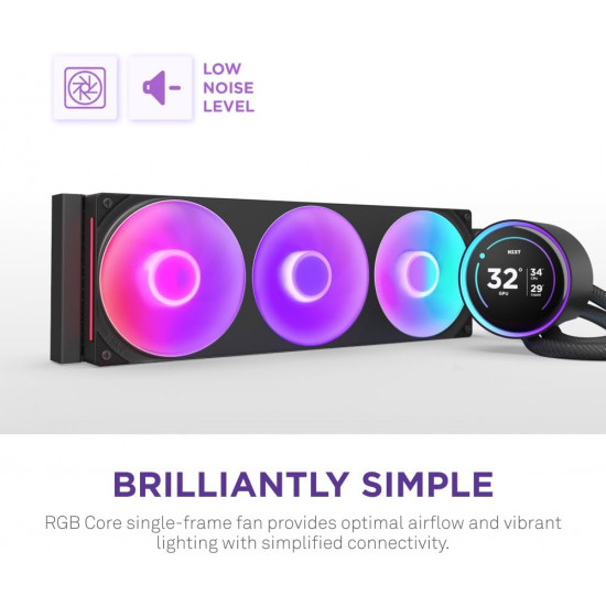 NZXT Kraken Elite 360 RGB 360mm Liquid CPU Cooler with LCD Display Black NZXT Kraken Elite 360 RGB 360mm Liquid CPU Cooler with LCD Display Black