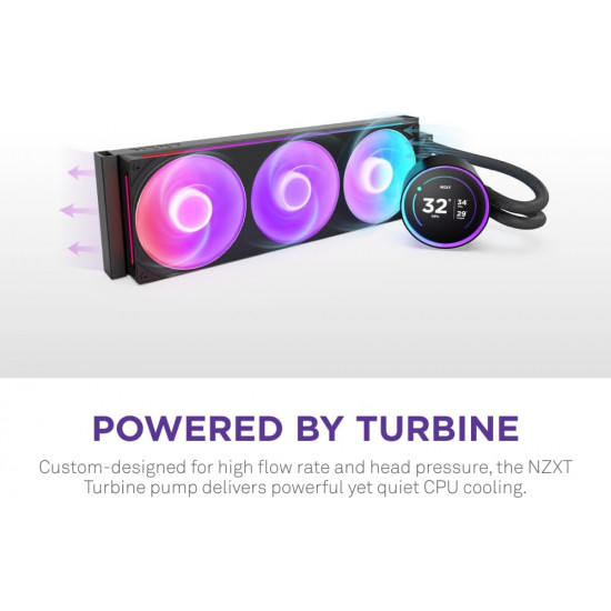NZXT Kraken Elite 360 RGB 360mm Liquid CPU Cooler with LCD Display Black NZXT Kraken Elite 360 RGB 360mm Liquid CPU Cooler with LCD Display Black