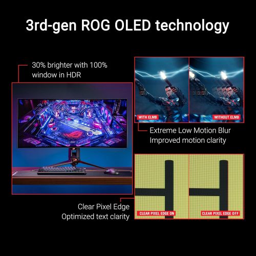 ASUS ROG Swift OLED PG39WCDM – 39" UWQHD Curved Gaming Monitor, 240Hz, 0.03ms, HDR, G-SYNC/FreeSync, HDMI 2.1, USB-C 90W ASUS ROG Swift OLED PG39WCDM – 39" UWQHD Curved Gaming Monitor, 240Hz, 0.03ms, HDR, G-SYNC/FreeSync, HDMI 2.1, USB-C 90W