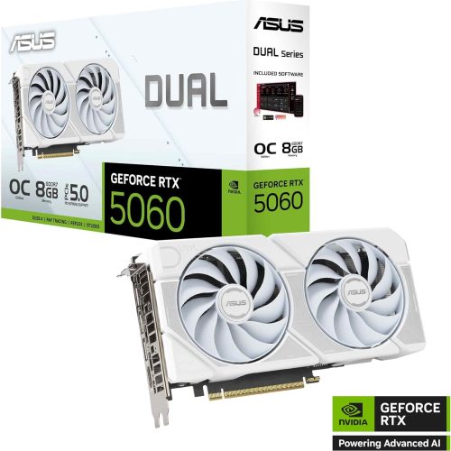 ASUS Dual GeForce RTX™ 5060 White OC Edition 8GB GDDR7 ASUS Dual GeForce RTX™ 5060 White OC Edition 8GB GDDR7