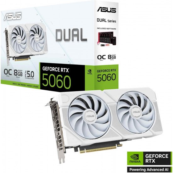  ASUS Dual GeForce RTX™ 5060 White OC Edition 8GB GDDR7