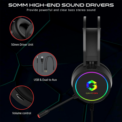 GAMEON GOT200A Thunderstrike RGB Gaming Headset - Black GAMEON GOT200A Thunderstrike RGB Gaming Headset - Black