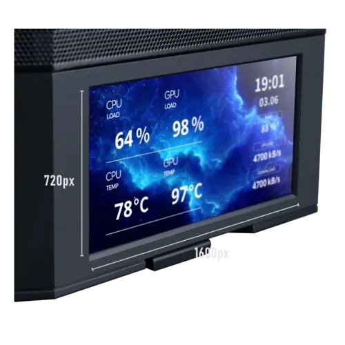  LIAN LI LANCOOL 207 DIGITAL Black Gaming Case with 6-Inch LCD  