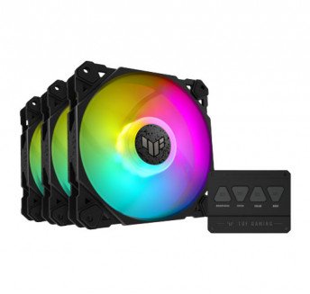 ASUS TUF Gaming TF120 ARGB chassis fan delivers high performance and durability in a rainbow of color
