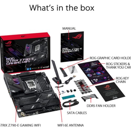 لوحة أم اسوس روج ستريكس ASUS ROG STRIX Z790-E GAMING WIFI DDR5 لوحة أم اسوس روج ستريكس ASUS ROG STRIX Z790-E GAMING WIFI DDR5