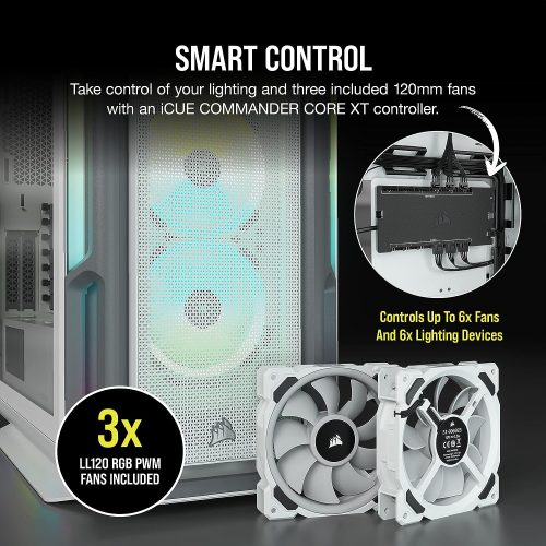 صندوق كمبيوتر العاب CORSAIR | حجم متوسط | يدعم ATX | ابيض | اضاءة RGB | طراز CORSAIR iCUE 5000T صندوق كمبيوتر العاب CORSAIR | حجم متوسط | يدعم ATX | ابيض | اضاءة RGB | طراز CORSAIR iCUE 5000T
