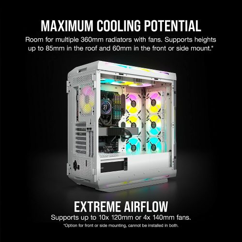 صندوق كمبيوتر العاب CORSAIR | حجم متوسط | يدعم ATX | ابيض | اضاءة RGB | طراز CORSAIR iCUE 5000T صندوق كمبيوتر العاب CORSAIR | حجم متوسط | يدعم ATX | ابيض | اضاءة RGB | طراز CORSAIR iCUE 5000T