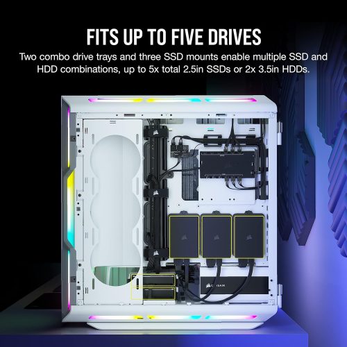 صندوق كمبيوتر العاب CORSAIR | حجم متوسط | يدعم ATX | ابيض | اضاءة RGB | طراز CORSAIR iCUE 5000T صندوق كمبيوتر العاب CORSAIR | حجم متوسط | يدعم ATX | ابيض | اضاءة RGB | طراز CORSAIR iCUE 5000T