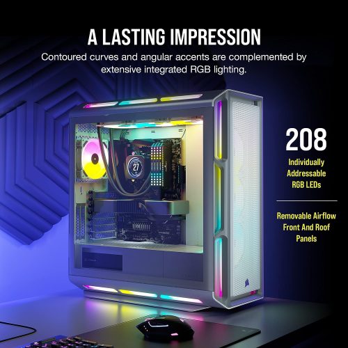 صندوق كمبيوتر العاب CORSAIR | حجم متوسط | يدعم ATX | ابيض | اضاءة RGB | طراز CORSAIR iCUE 5000T صندوق كمبيوتر العاب CORSAIR | حجم متوسط | يدعم ATX | ابيض | اضاءة RGB | طراز CORSAIR iCUE 5000T