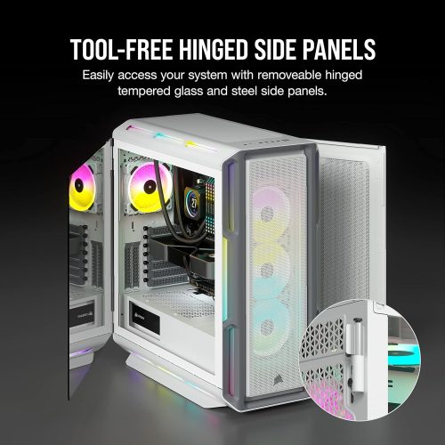 صندوق كمبيوتر العاب CORSAIR | حجم متوسط | يدعم ATX | ابيض | اضاءة RGB | طراز CORSAIR iCUE 5000T صندوق كمبيوتر العاب CORSAIR | حجم متوسط | يدعم ATX | ابيض | اضاءة RGB | طراز CORSAIR iCUE 5000T