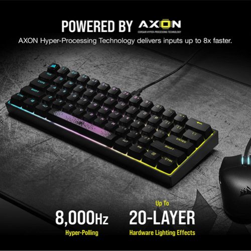 Corsair K65 RGB MINI 60% Mechanical Gaming Keyboard – CHERRY MX Red