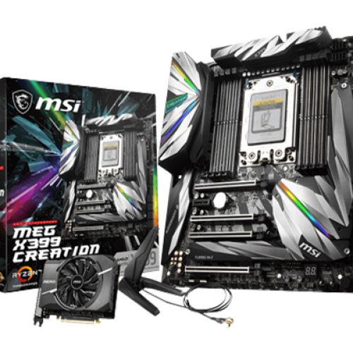 MSI Gaming AMD Ryzen ThreadRipper DDR4 VR Ready HDMI USB 3 SLI CFX Extended-ATX Motherboard (MEG X399 Creation)
