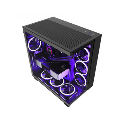 صندوق كمبيوتر العاب Nzxt | حجم متوسط | يدعم Micro ATX | اسود | طراز H9 Flow   