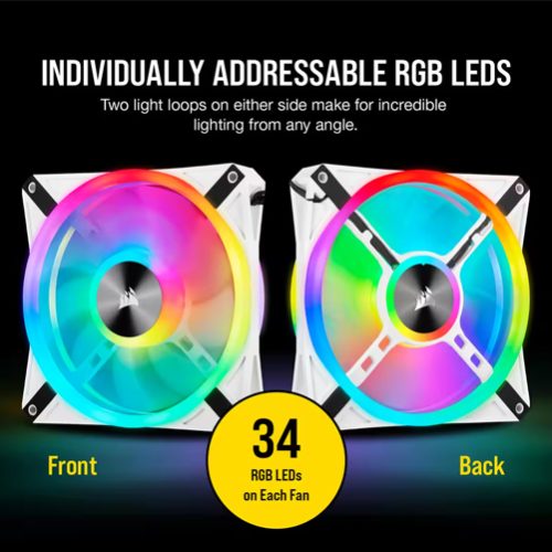 CORSAIR ICUE QL 140RGB 140MM WHITE 2 F CORSAIR ICUE QL 140RGB 140MM WHITE 2 F