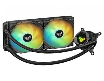 Asus TUF Gaming LC 240 ARGB all-in-one liquid CPU cooler with Aura Sync and dual TUF Gaming 120 mm ARGB radiator fans
