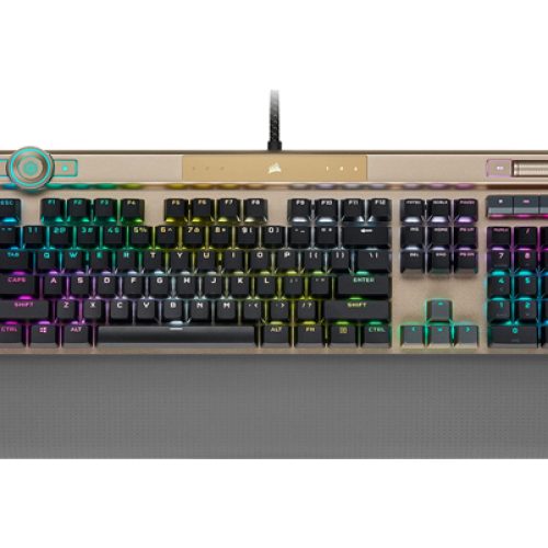 CORSAIR K100 RGB Optical-Mechanical Gaming Keyboard Midnight Gold