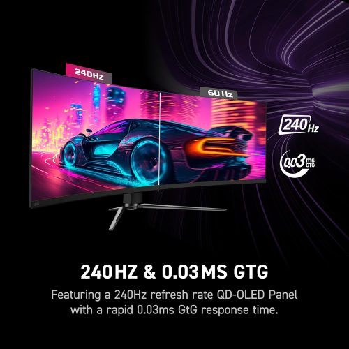 MSI MPG 491CQPX QD-OLED Curved Gaming Monitor, 49-inch, DQHD (5120 x 1440), 240HZ MSI MPG 491CQPX QD-OLED Curved Gaming Monitor, 49-inch, DQHD (5120 x 1440), 240HZ
