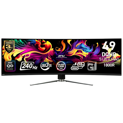 MSI MPG 491CQPX QD-OLED Curved Gaming Monitor, 49-inch, DQHD (5120 x 1440), 240HZ