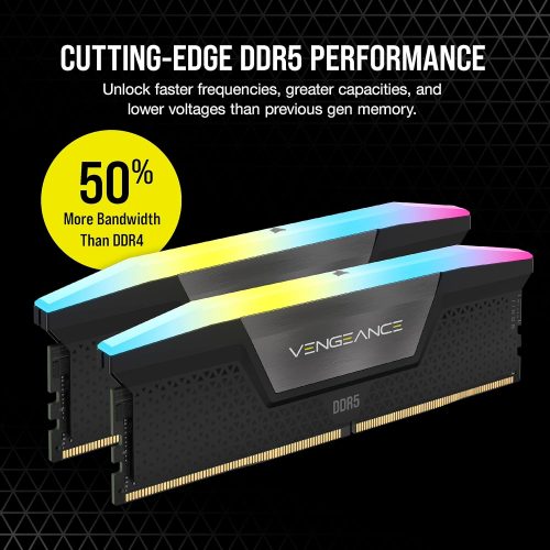 CORSAIR VENGEANCE RGB 96GB (2×48GB) DDR5 5200MHz Memory Kit – Black CORSAIR VENGEANCE RGB 96GB (2×48GB) DDR5 5200MHz Memory Kit – Black