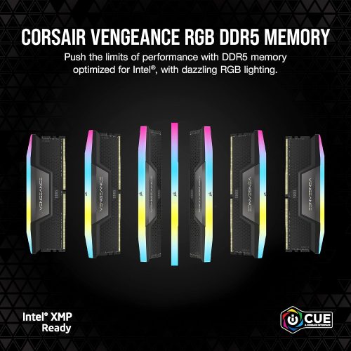CORSAIR VENGEANCE RGB 96GB (2×48GB) DDR5 5200MHz Memory Kit – Black CORSAIR VENGEANCE RGB 96GB (2×48GB) DDR5 5200MHz Memory Kit – Black
