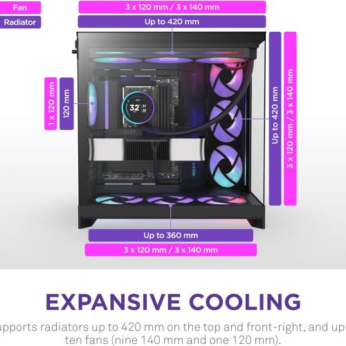 NZXT H9 Flow RGB Mid-Tower ATX Case Black