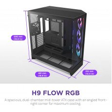 NZXT H9 Flow RGB Mid-Tower ATX Case Black