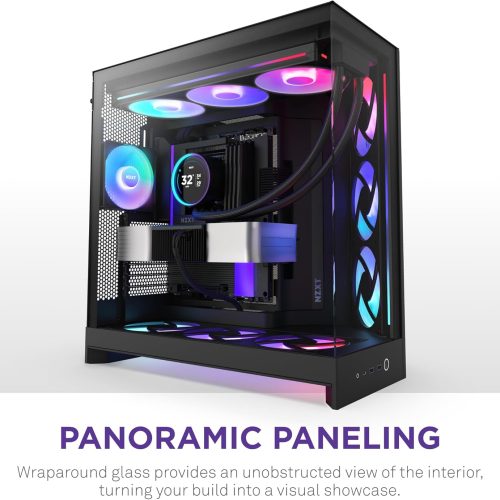 NZXT H9 Flow RGB+ Black Mid-Tower ATX Case NZXT H9 Flow RGB+ Black Mid-Tower ATX Case