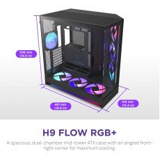 NZXT H9 Flow RGB+ Black Mid-Tower ATX Case